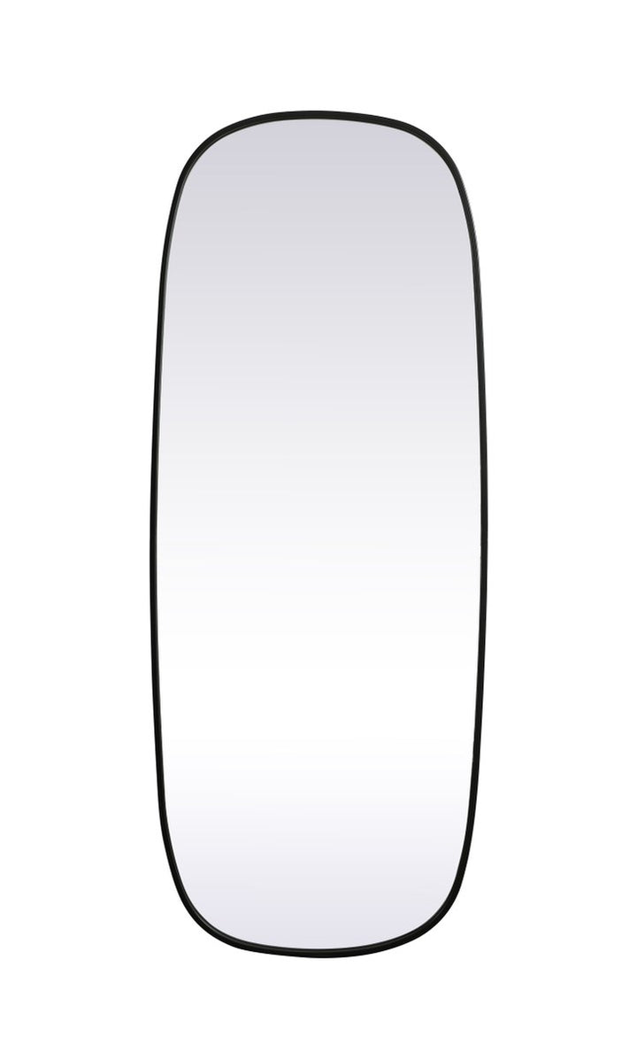 Metal Frame Oval Mirror 24X60 Inch In Black by Elegant Decor