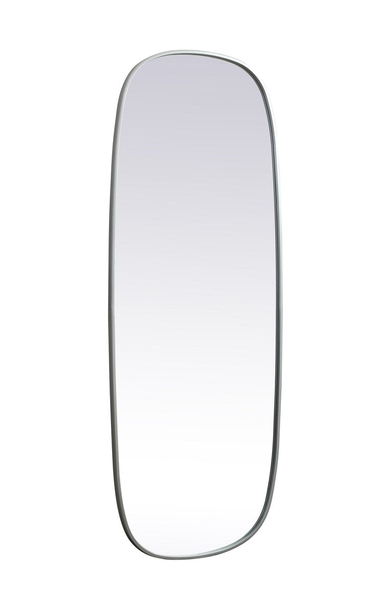 Metal Frame Oval Mirror 24X60 Inch In Silver