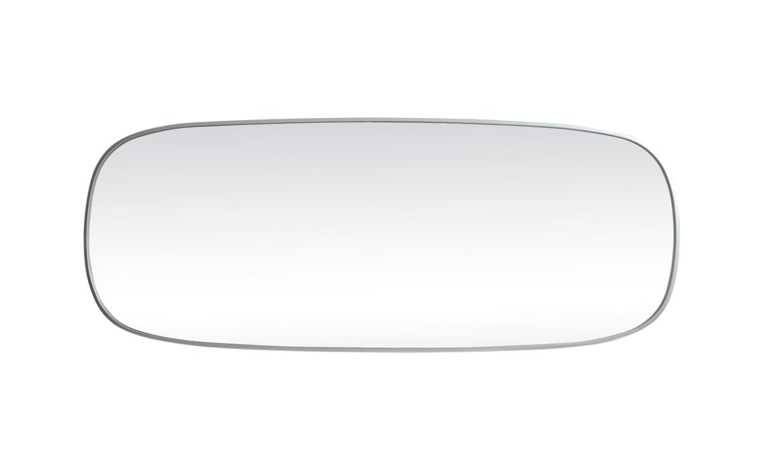Metal Frame Oval Mirror 24X60 Inch In Silver