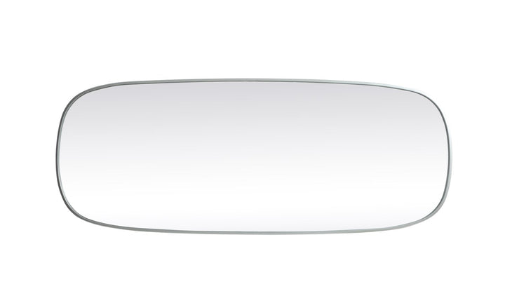 Metal Frame Oval Mirror 24X60 Inch In Silver