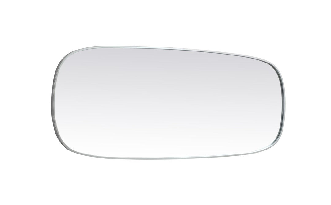 Metal Frame Oval Mirror 24X60 Inch In Silver