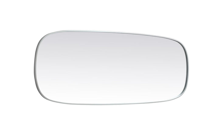 Metal Frame Oval Mirror 24X60 Inch In Silver