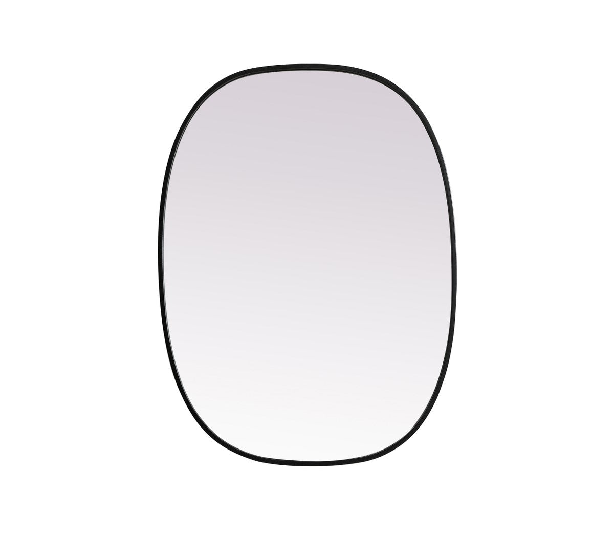 Metal Frame Oval Mirror 27X36 Inch In Black by Elegant Decor
