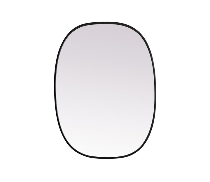 Metal Frame Oval Mirror 27X36 Inch In Black by Elegant Decor