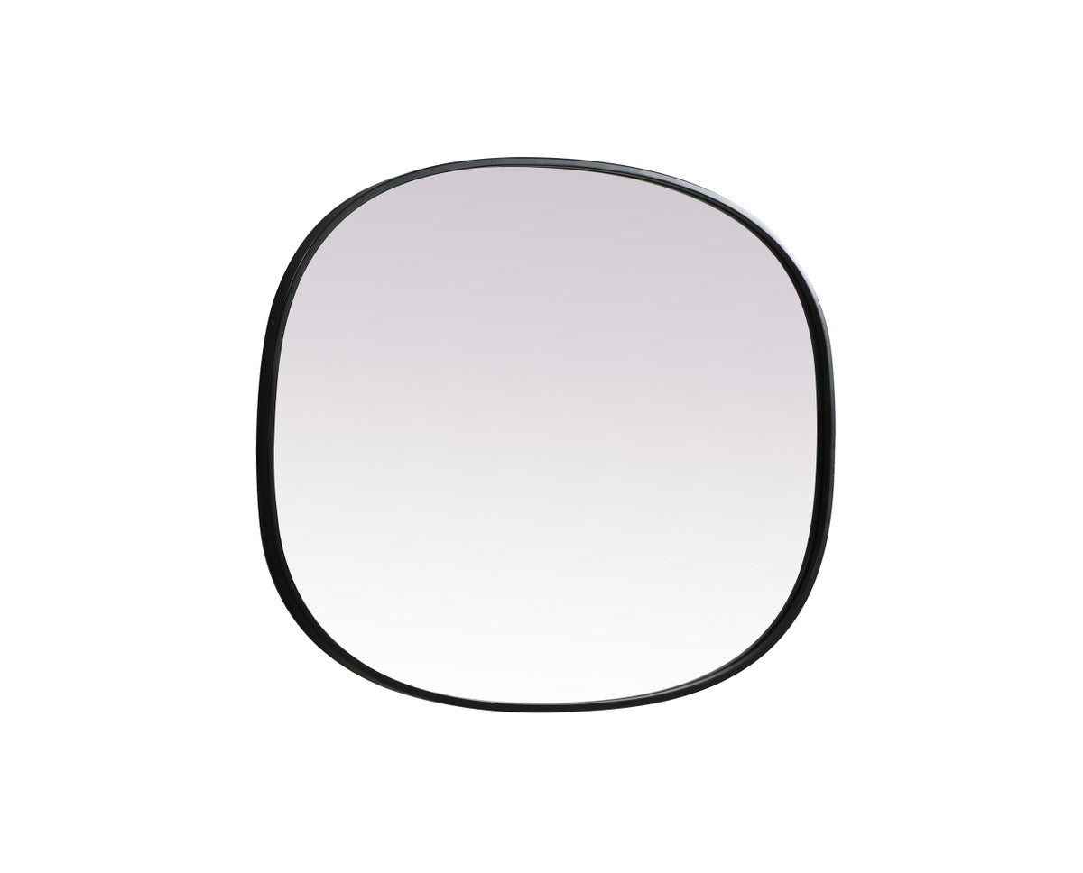 Metal Frame Oval Mirror 27X36 Inch In Black
