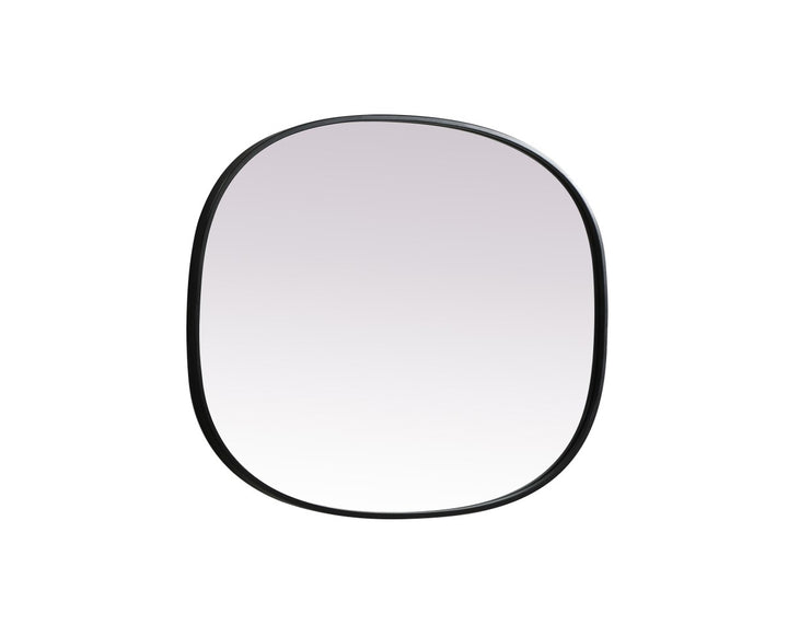 Metal Frame Oval Mirror 27X36 Inch In Black