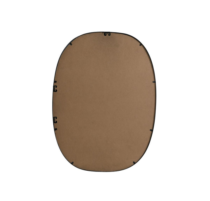 Metal Frame Oval Mirror 27X36 Inch In Black