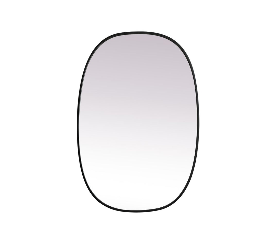 Metal Frame Oval Mirror 27X40 Inch In Black by Elegant Decor