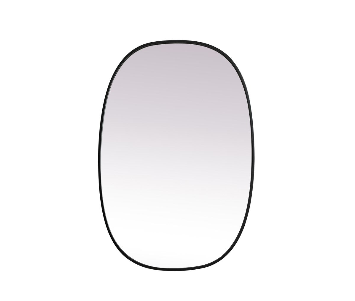Metal Frame Oval Mirror 27X40 Inch In Black by Elegant Decor