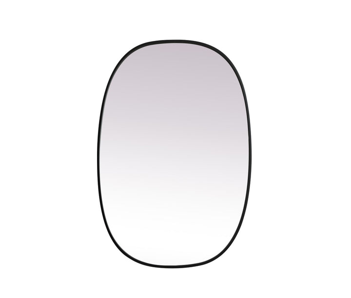 Metal Frame Oval Mirror 27X40 Inch In Black by Elegant Decor
