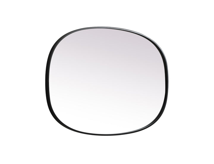 Metal Frame Oval Mirror 27X40 Inch In Black