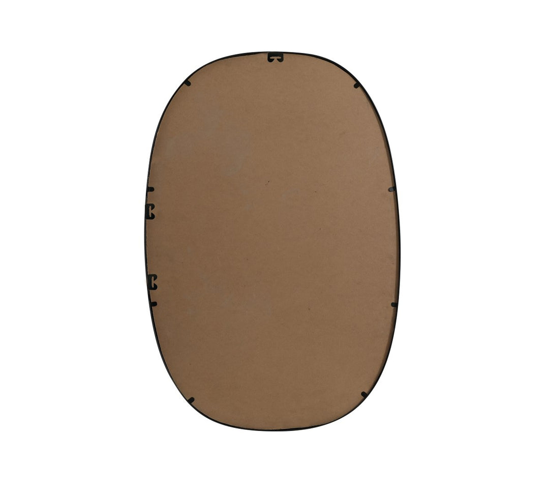 Metal Frame Oval Mirror 27X40 Inch In Black