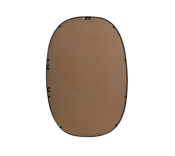 Metal Frame Oval Mirror 27X40 Inch In Black