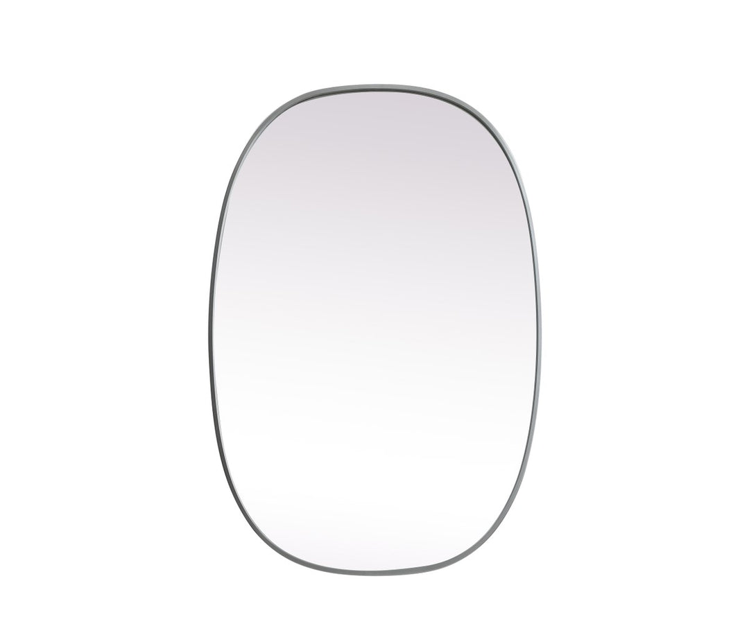 Metal Frame Oval Mirror 27X40 Inch In Silver by Elegant Decor