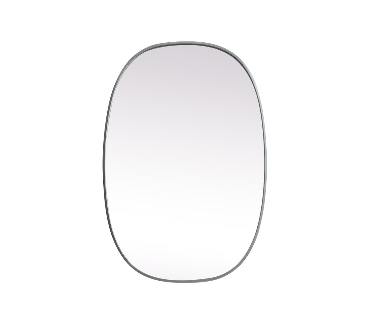 Metal Frame Oval Mirror 27X40 Inch In Silver by Elegant Decor
