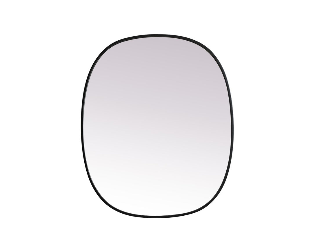 Metal Frame Oval Mirror 30X36 Inch In Black by Elegant Decor