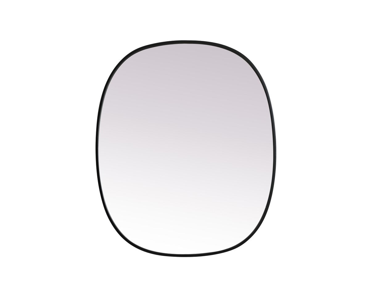Metal Frame Oval Mirror 30X36 Inch In Black by Elegant Decor