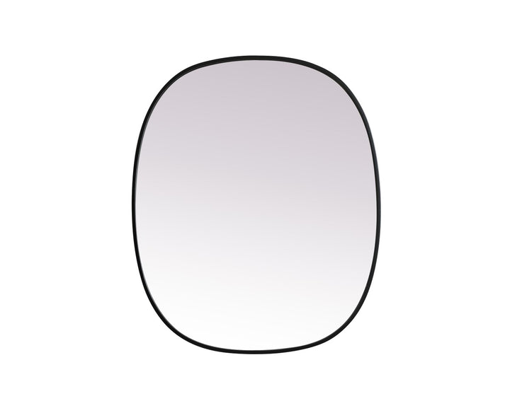 Metal Frame Oval Mirror 30X36 Inch In Black by Elegant Decor
