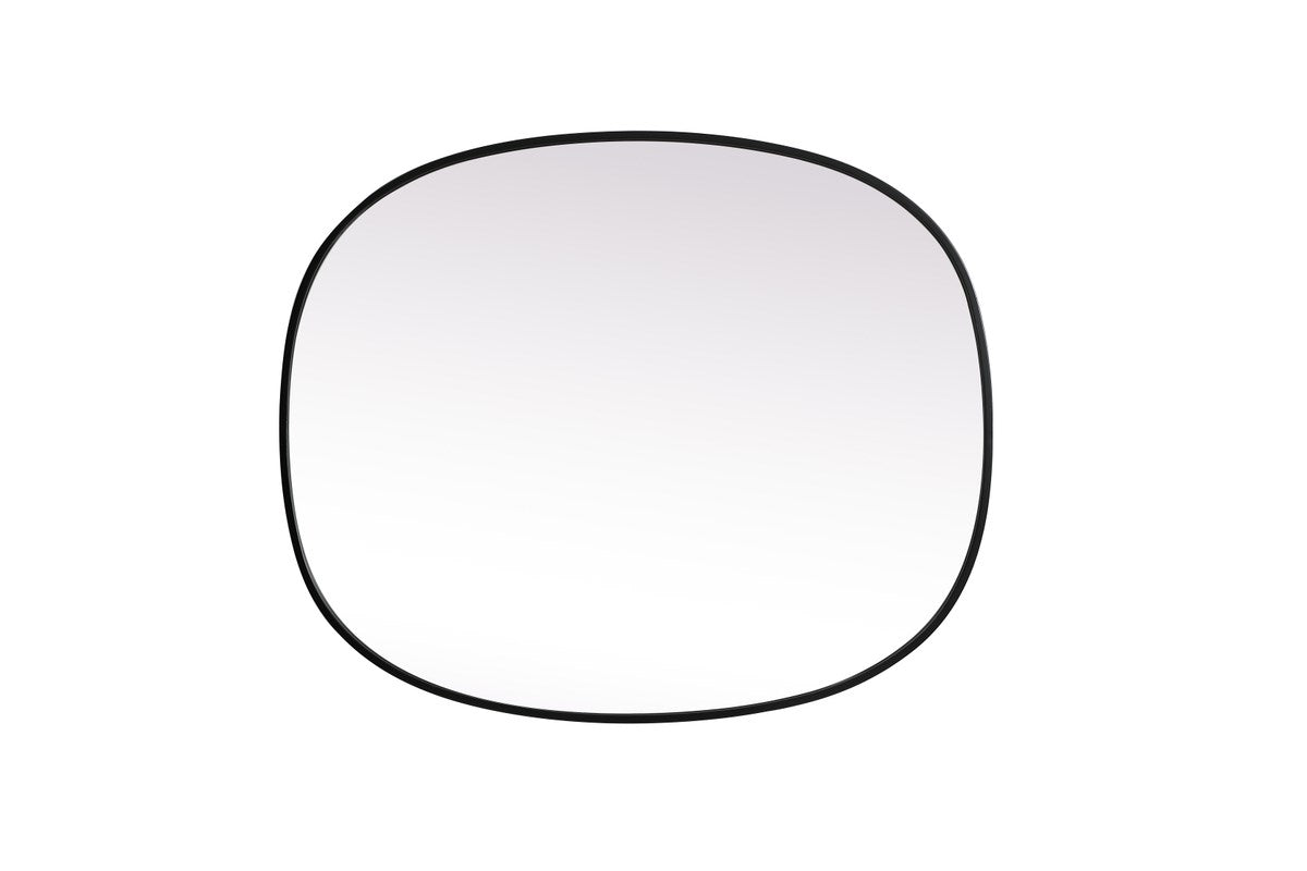 Metal Frame Oval Mirror 30X36 Inch In Black