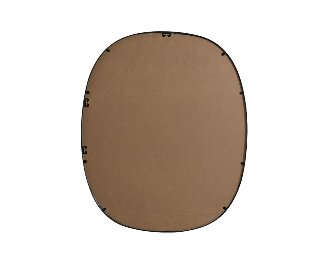 Metal Frame Oval Mirror 30X36 Inch In Black