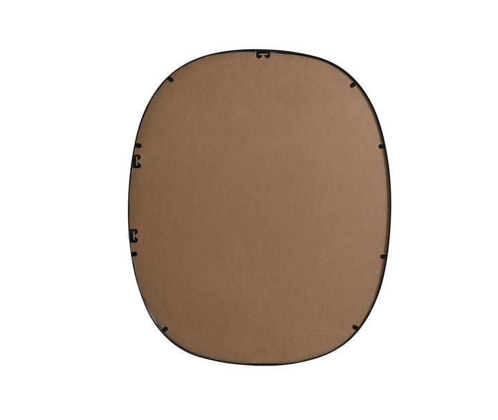 Metal Frame Oval Mirror 30X36 Inch In Black