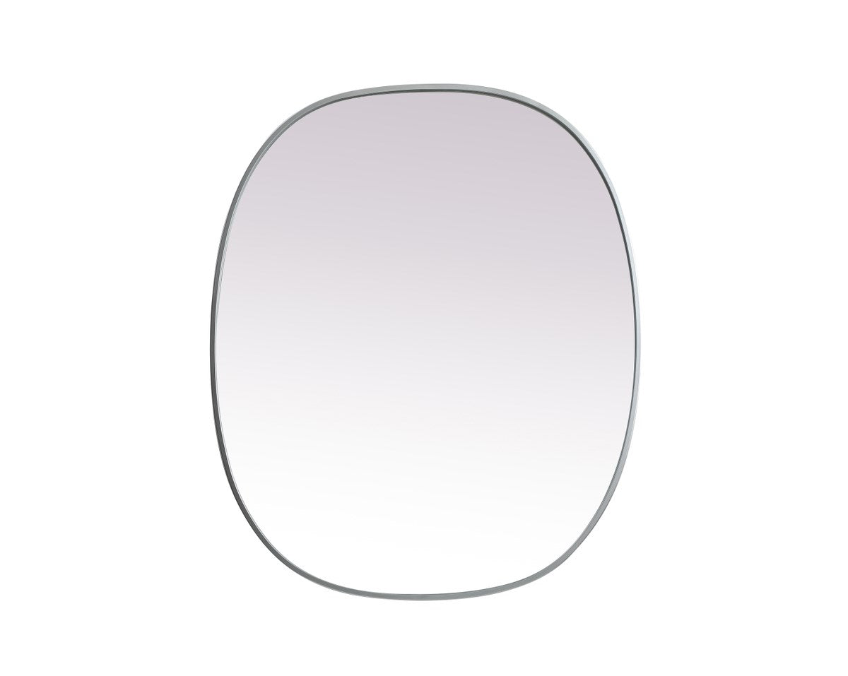 Metal Frame Oval Mirror 30X36 Inch In Silver by Elegant Decor