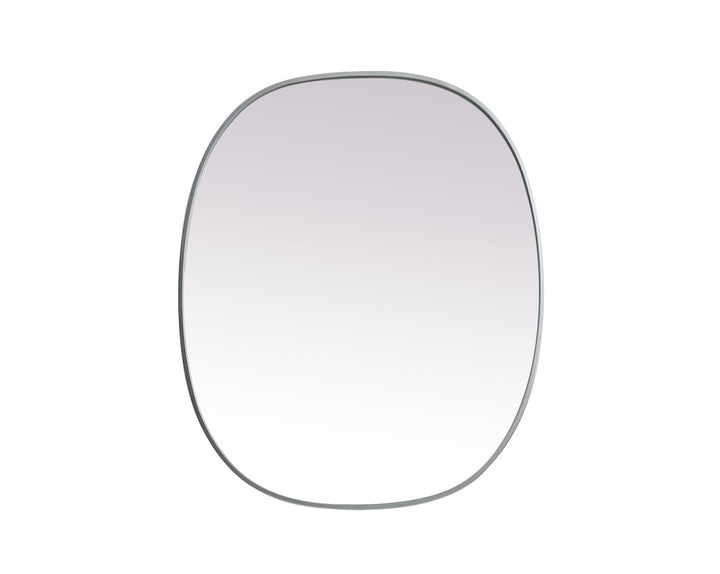 Metal Frame Oval Mirror 30X36 Inch In Silver by Elegant Decor
