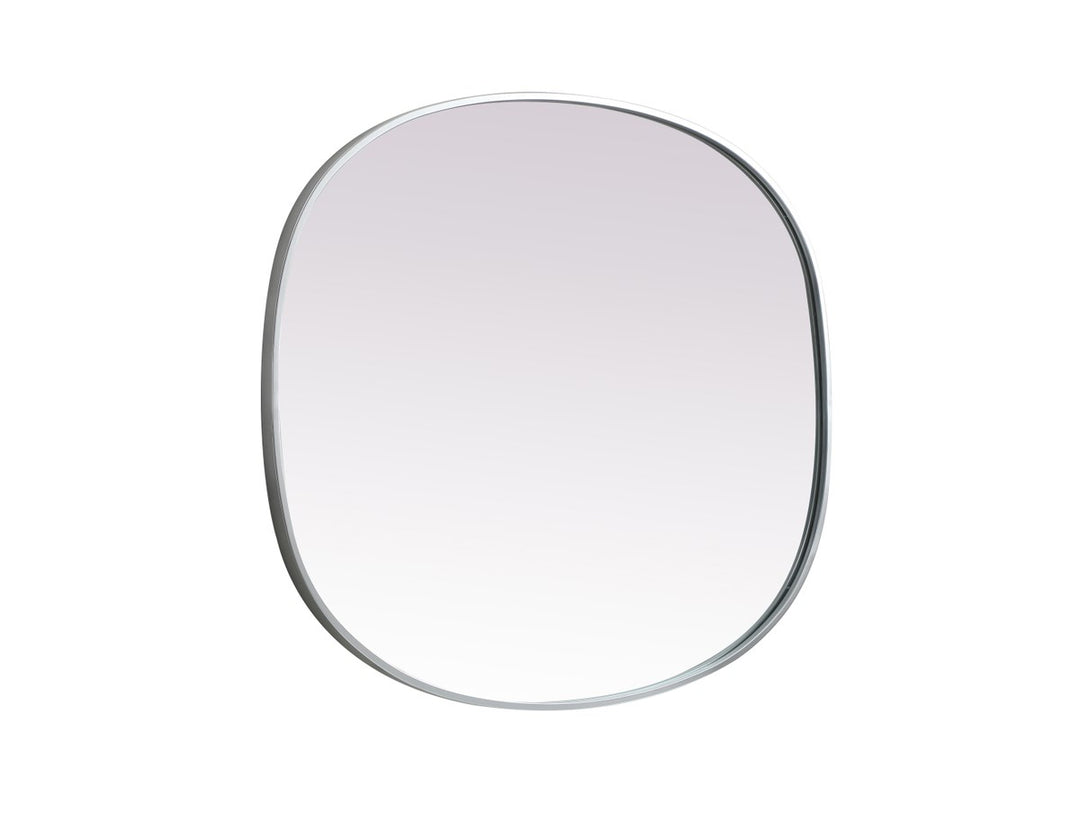 Metal Frame Oval Mirror 30X36 Inch In Silver