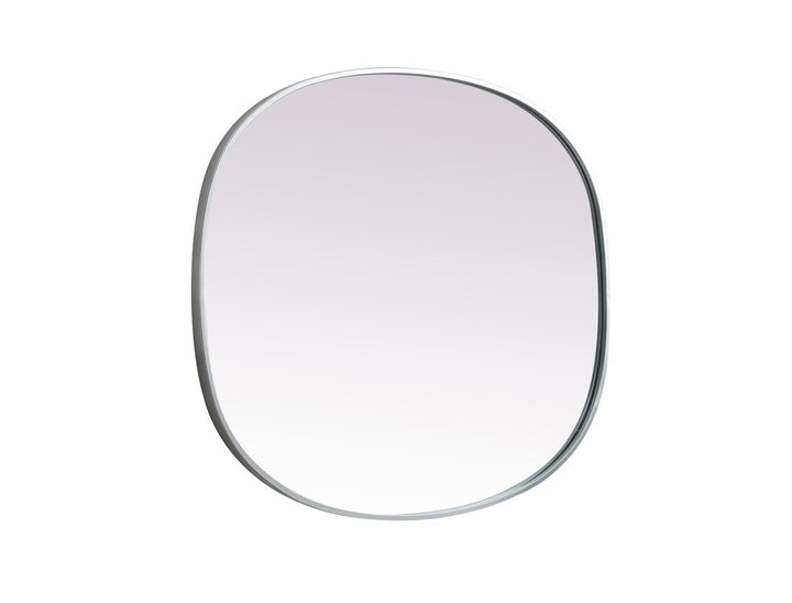 Metal Frame Oval Mirror 30X36 Inch In Silver