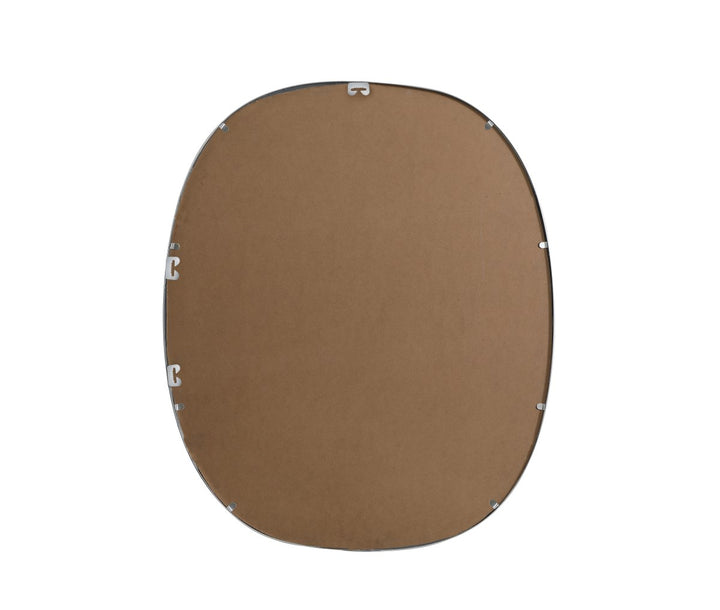 Metal Frame Oval Mirror 30X36 Inch In Silver