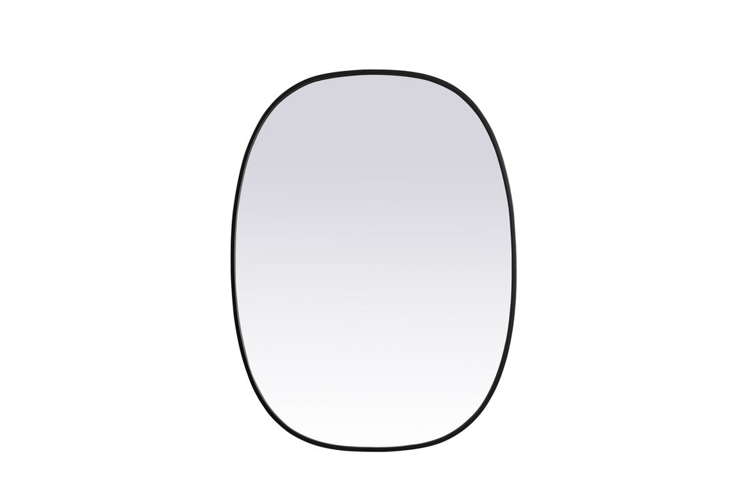 Metal Frame Oval Mirror 30X40 Inch In Black by Elegant Decor