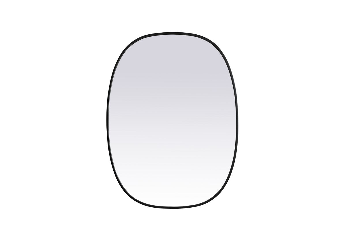 Metal Frame Oval Mirror 30X40 Inch In Black by Elegant Decor