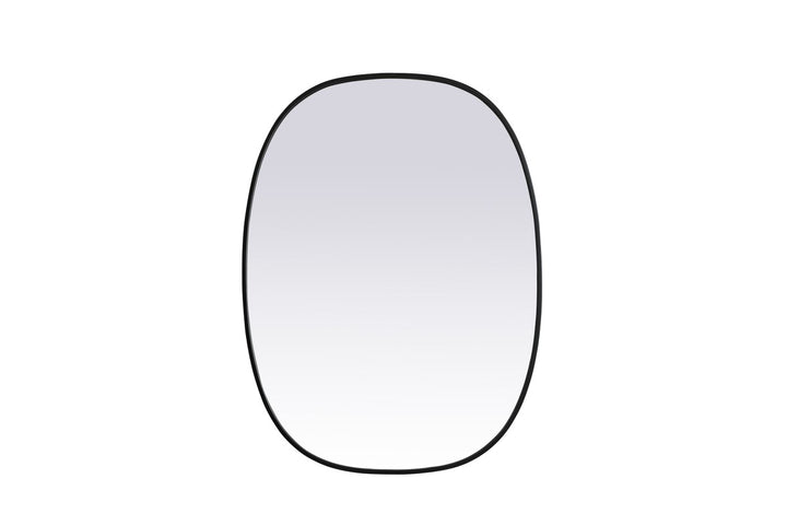 Metal Frame Oval Mirror 30X40 Inch In Black by Elegant Decor