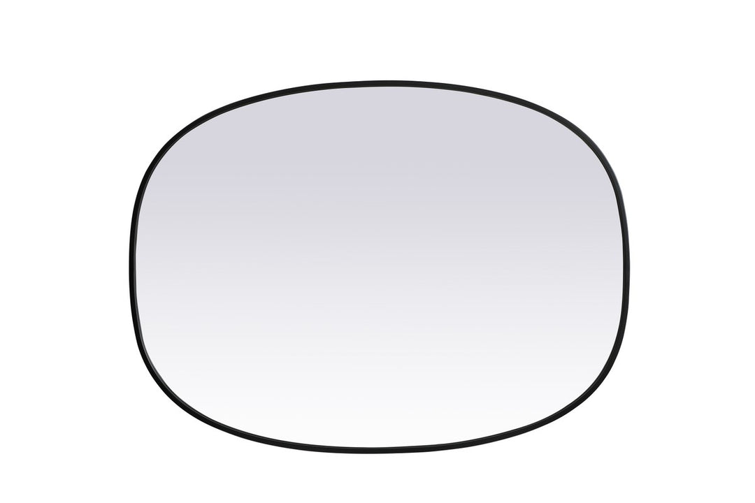 Metal Frame Oval Mirror 30X40 Inch In Black