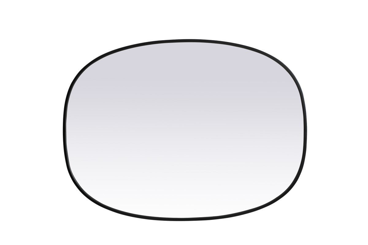 Metal Frame Oval Mirror 30X40 Inch In Black