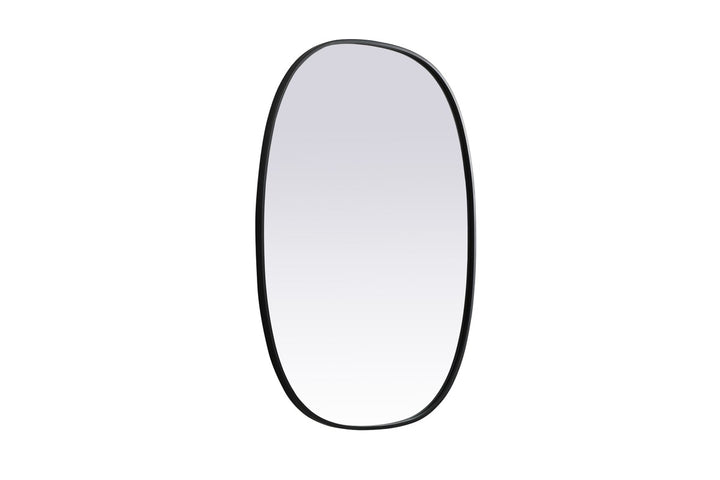 Metal Frame Oval Mirror 30X40 Inch In Black