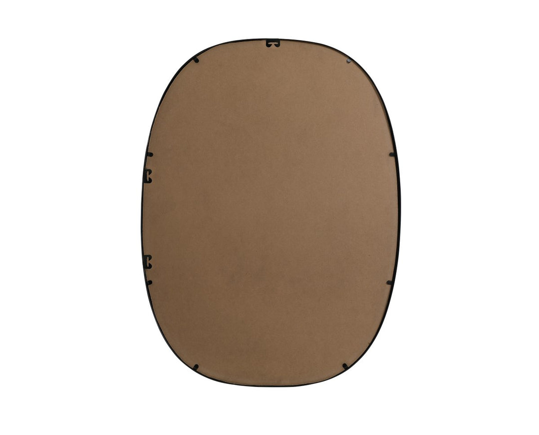 Metal Frame Oval Mirror 30X40 Inch In Black