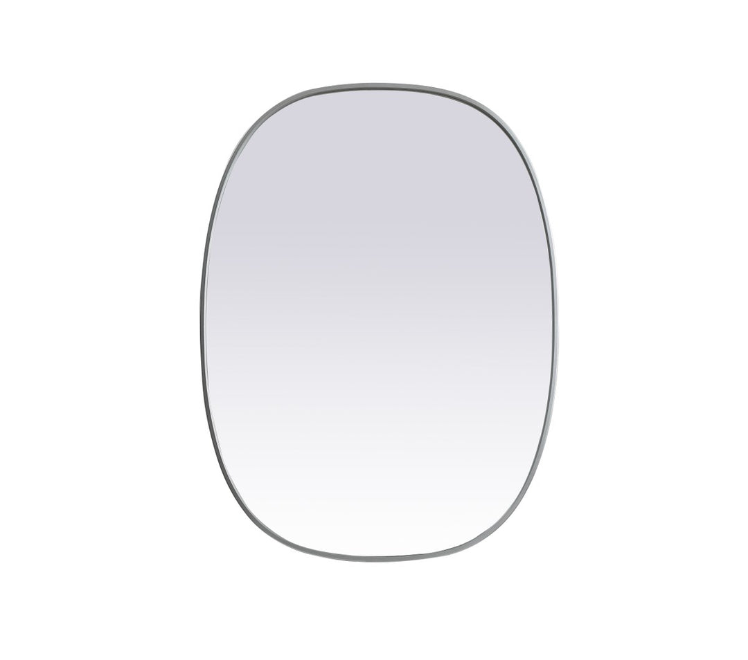 Metal Frame Oval Mirror 30X40 Inch In Silver by Elegant Decor