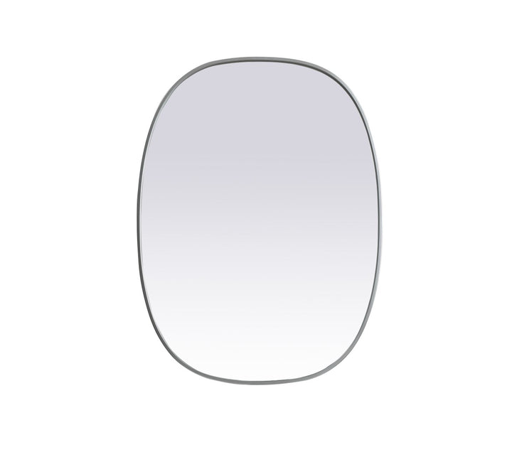 Metal Frame Oval Mirror 30X40 Inch In Silver by Elegant Decor