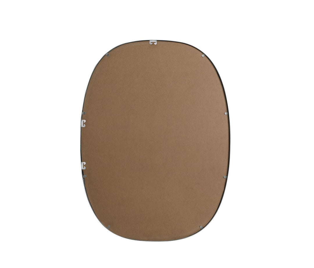 Metal Frame Oval Mirror 30X40 Inch In Silver