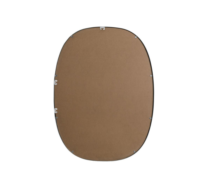 Metal Frame Oval Mirror 30X40 Inch In Silver