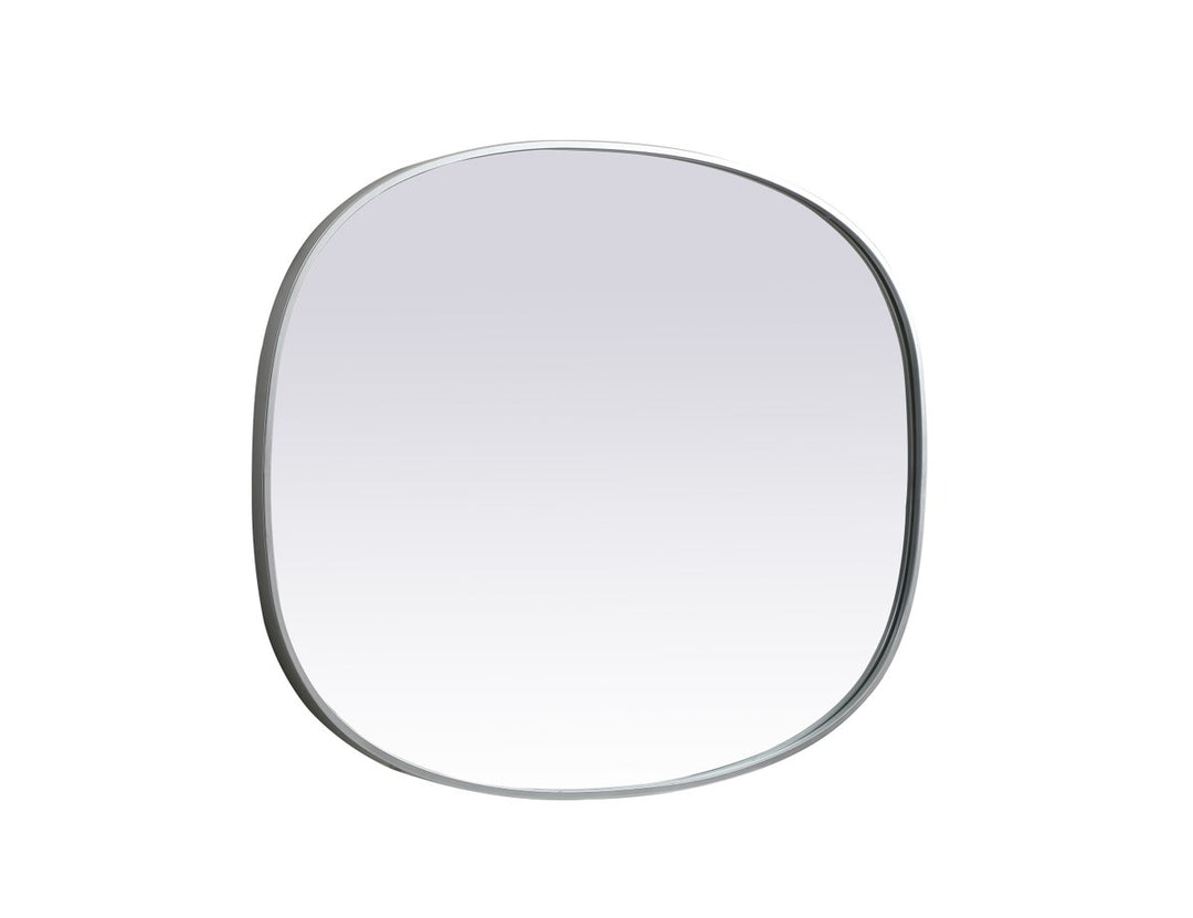 Metal Frame Oval Mirror 30X40 Inch In Silver
