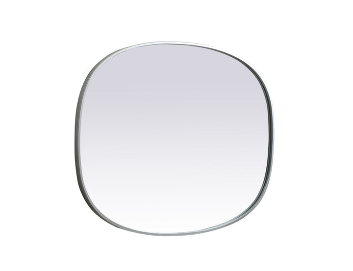 Metal Frame Oval Mirror 30X40 Inch In Silver