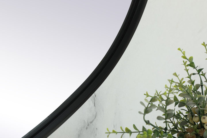 Metal Frame Oval Mirror 30X48 Inch In Black