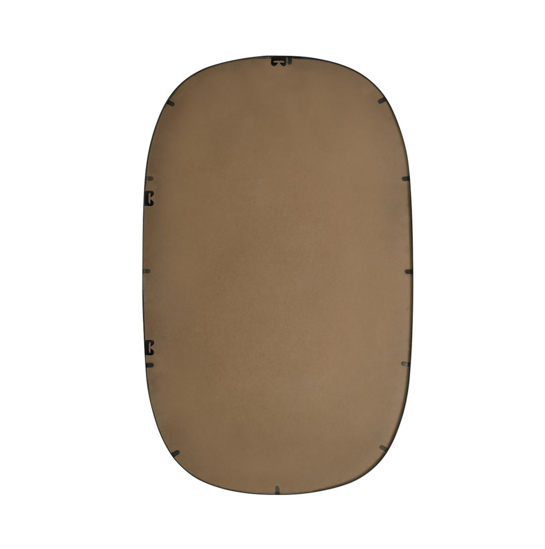 Metal Frame Oval Mirror 30X48 Inch In Black