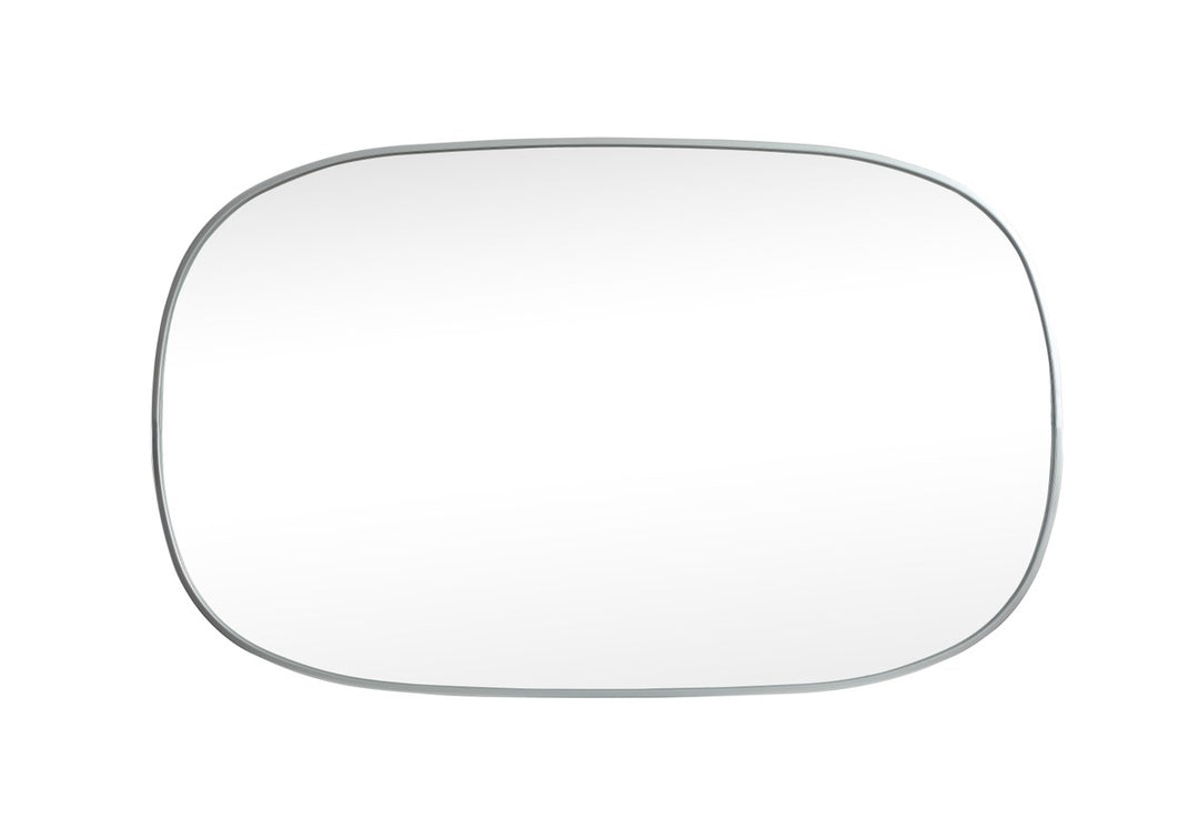 Metal Frame Oval Mirror 30X48 Inch In Silver