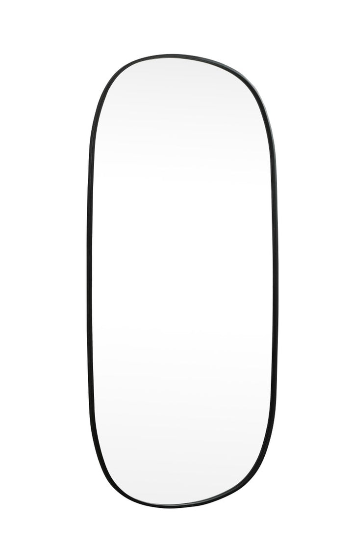 Metal Frame Oval Mirror 30X60 Inch In Black