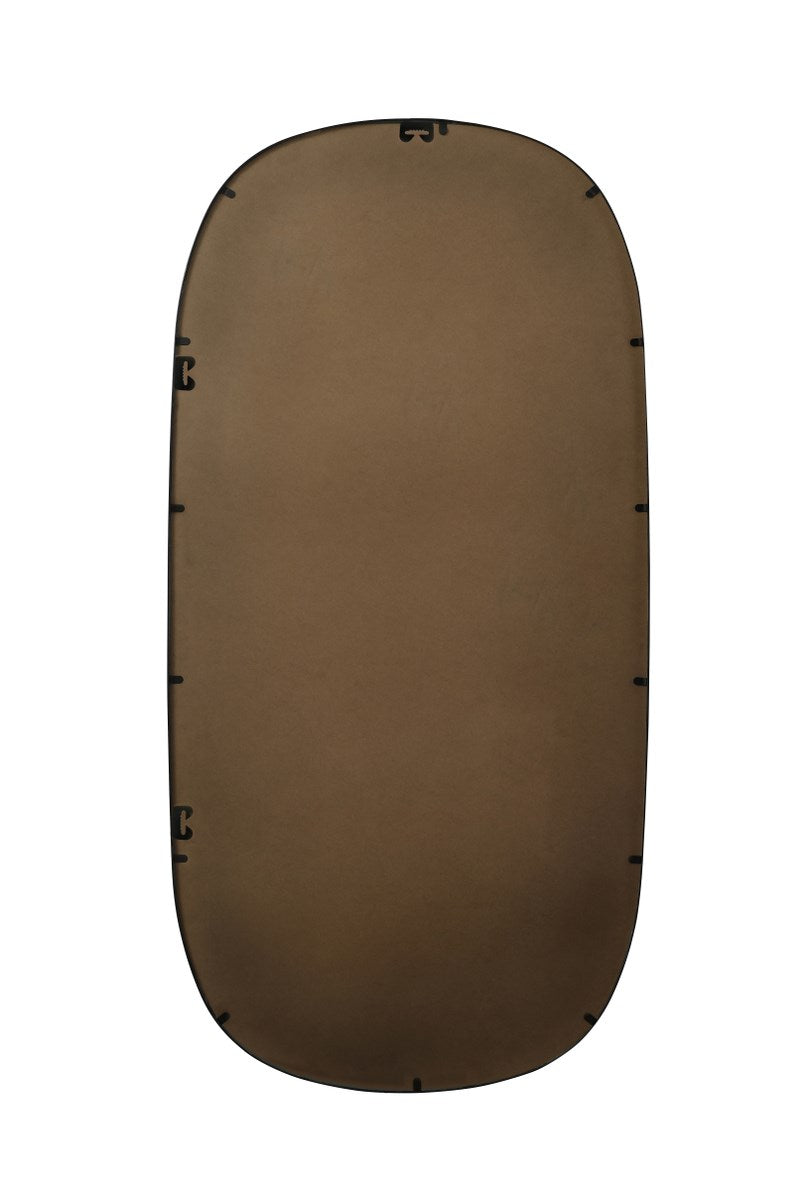 Metal Frame Oval Mirror 30X60 Inch In Black