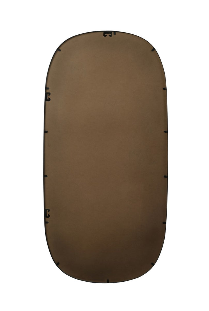 Metal Frame Oval Mirror 30X60 Inch In Black
