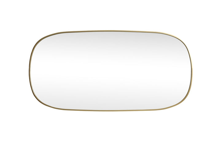 Metal Frame Oval Mirror 30X60 Inch In Brass